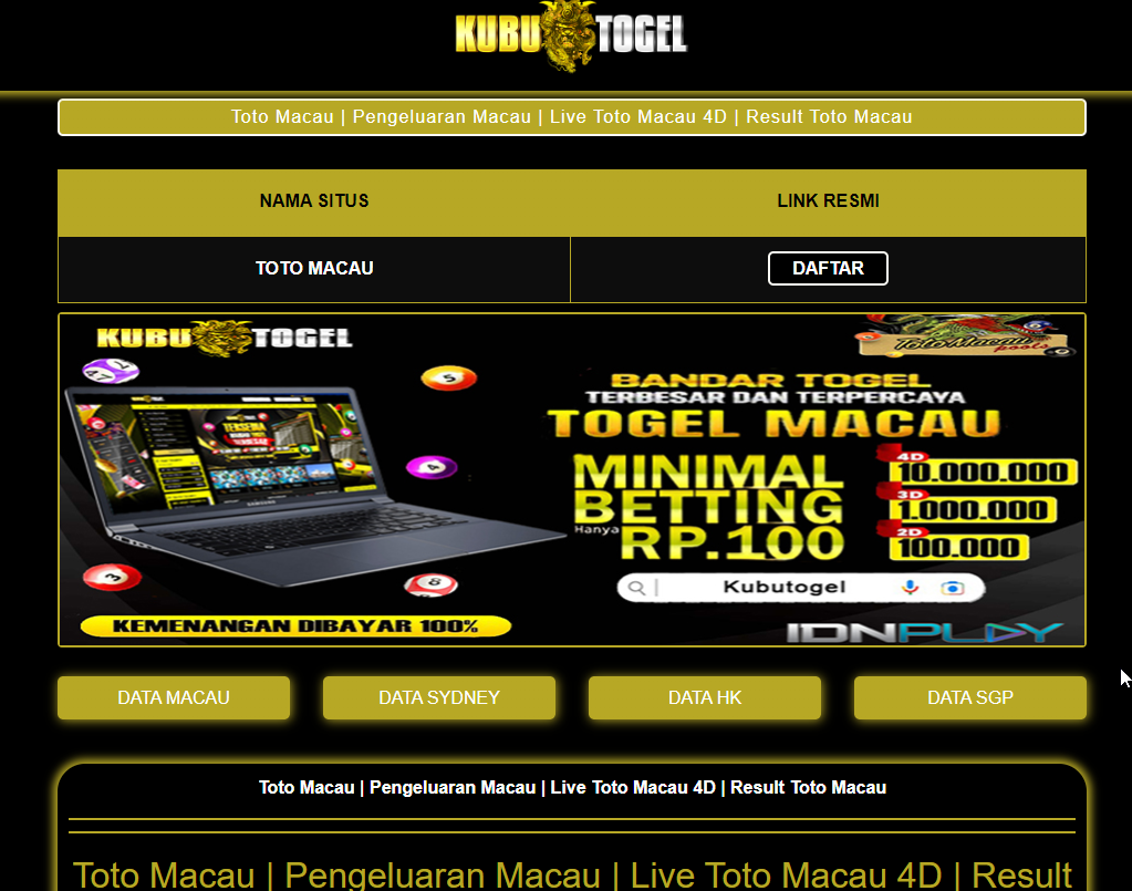 TOTO MACAU : Situs Toto Togel Macau Resmi Daftar Togel Macau Online